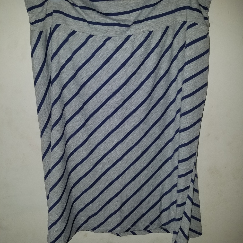 Faded Glory XL Gray and Navy Striped Skirt